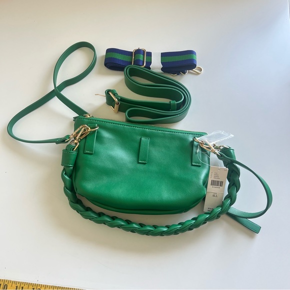 Anthropologie Faux Leather Convertible Crossbody Bag  Emerald Green NWT - Picture 7 of 13